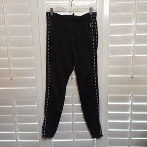 VICTORIAS SECRET PINK Sweatpants M Joggers Ankle Zip Track Performance Black
